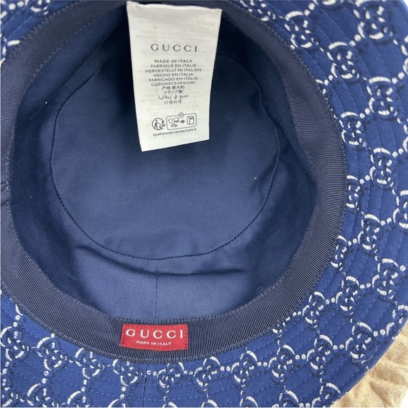 Gucci GG logo, cotton bucket hat, size XL made in Italy - Picture 3 of 4